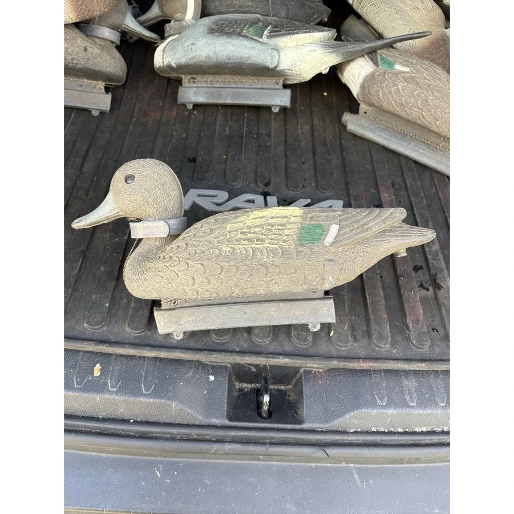 Flambeau Floating Mallard Duck Decoys w Line & Anchor‎ Female Made In USA Decor